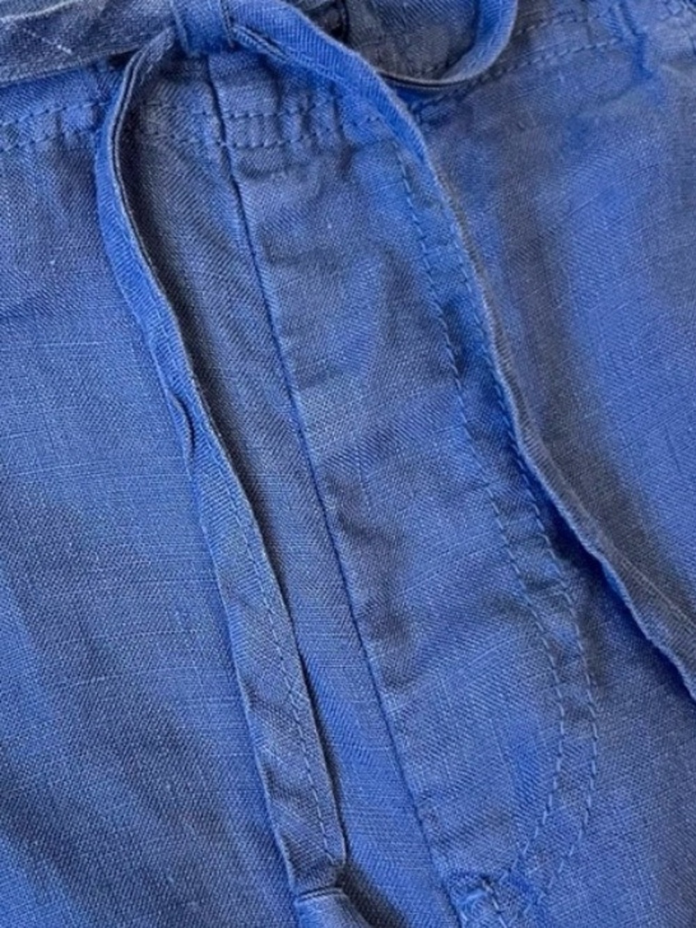 XCVI Wide-Leg Smocked Waist Pants in Denim Blue - Picture 2 of 6